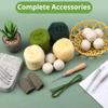 Monstera Potted Plant Needle Felting Supply for Beginner with Needle Instruction Wool Roving Wood Handle Wool Felt Tool
