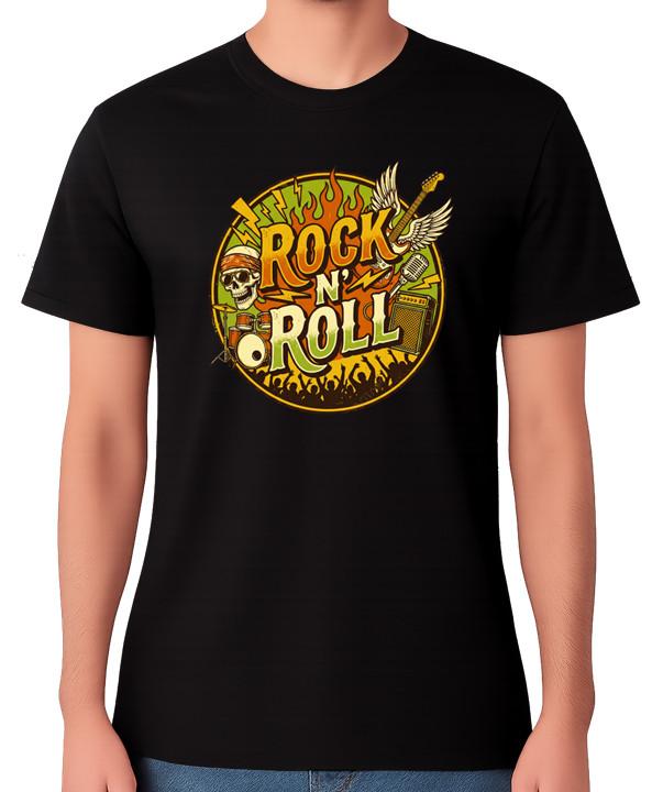Винтажная футболка унисекс с графическим принтом Rock N Roll, футболка рок-звезды с классической гитарой