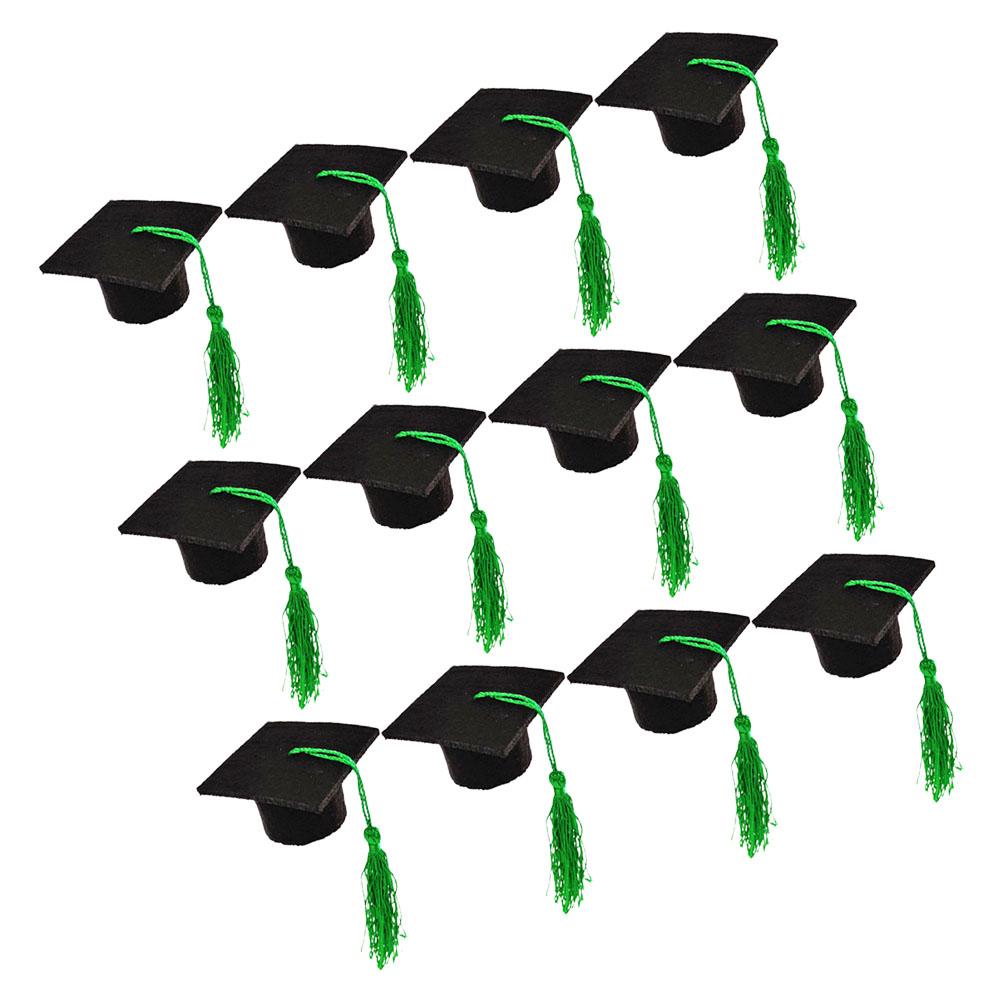 12 шт. мини-докторская шапочка, забавная пробка для бутылки выпускника, крышка для выпускного из нетканого материала, кепки для банок для мужчин и женщин