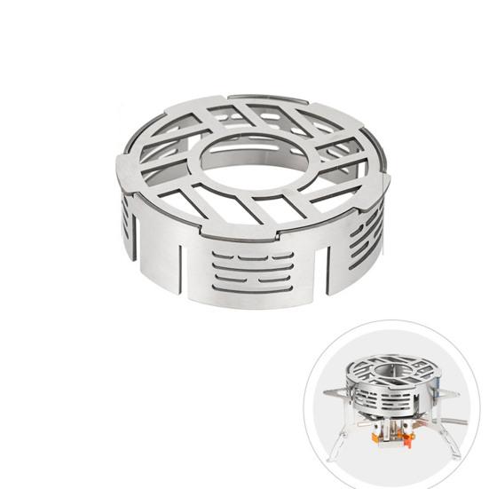 Кемпинговая плита с кольцом для защиты от ветра, портативная, прочная, из нержавеющей стали, легкая, для походов, пикников, ветрозащитная газовая плита с горелкой для защиты от ветра