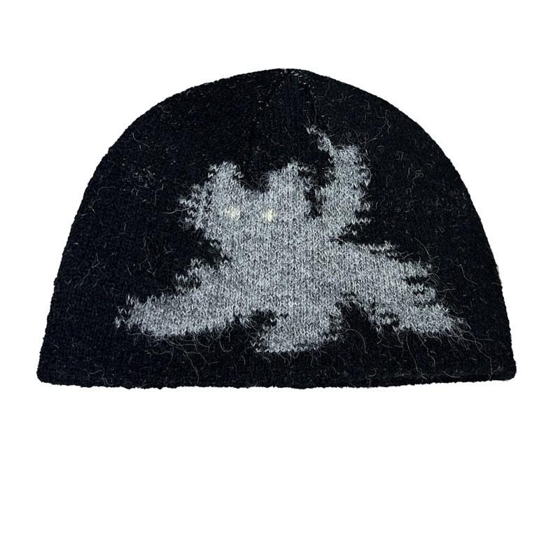Korean Cartoon Cat Knit Beanie Men Women Winter Warm Ear Flap Hat