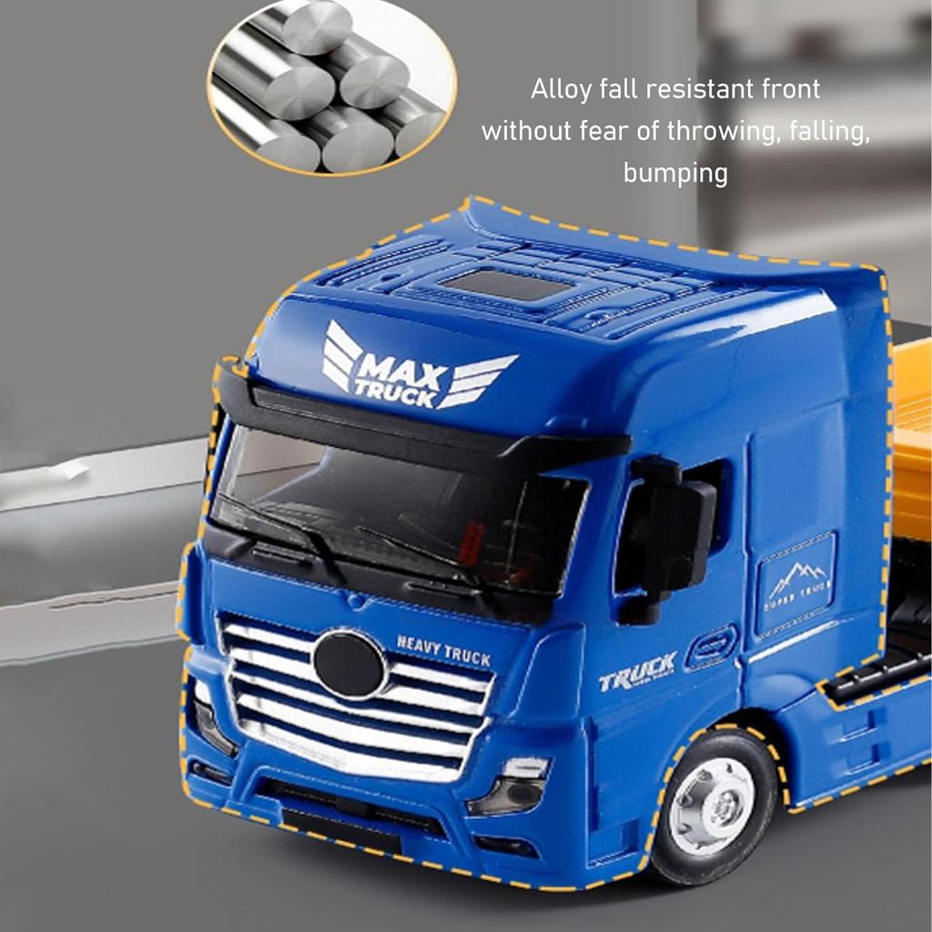 1/50 Flatbed Truck Toy Transport Trailer Model Car Diecast Toys for Kids