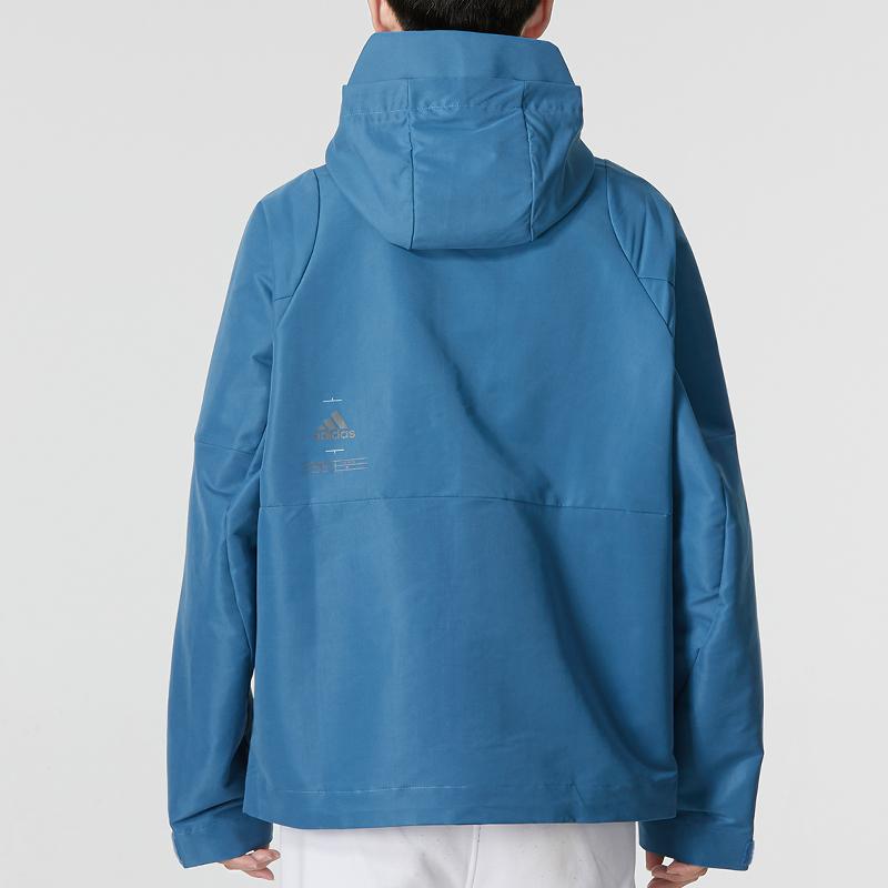 Adidas Pro Tek Woven Jacket with Striped Detail Men Jackets Blue HM5166