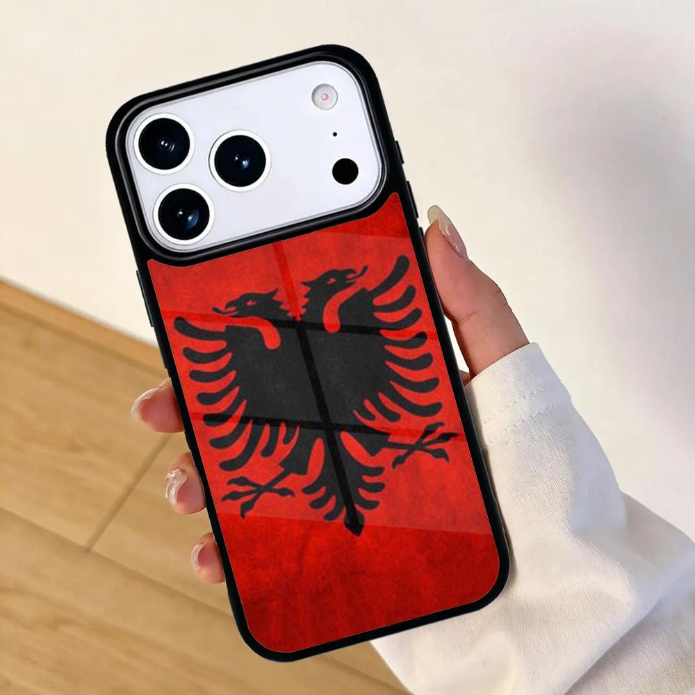Albania Albanians Flag Mobile Phone Case for IPhone 17 AIR 16pro Max 15 14 13 12 11 Bumper Cover