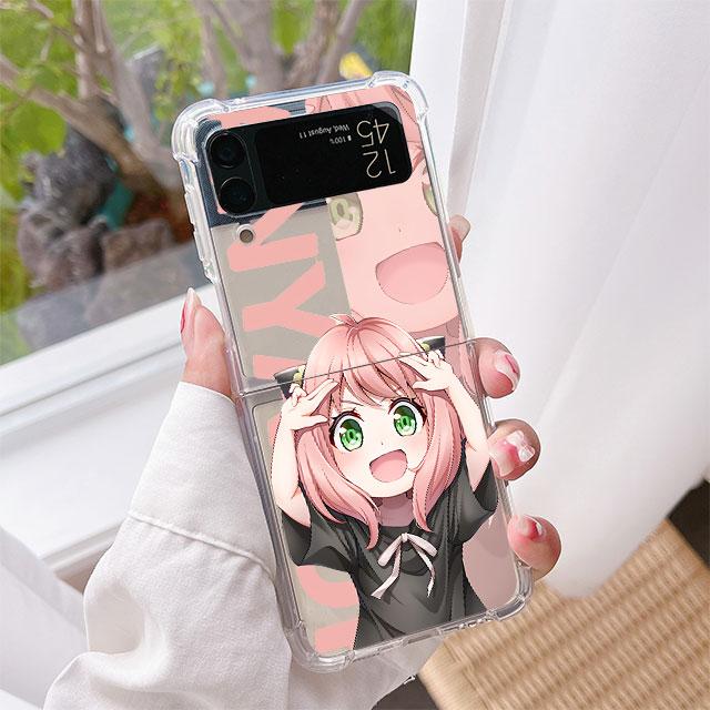 Роскошный чехол SPY X FAMLY для Samsung Galaxy Z Flip 3 4 5G Funda Z Flip3, прозрачный жесткий противоударный чехол для телефона из ПК