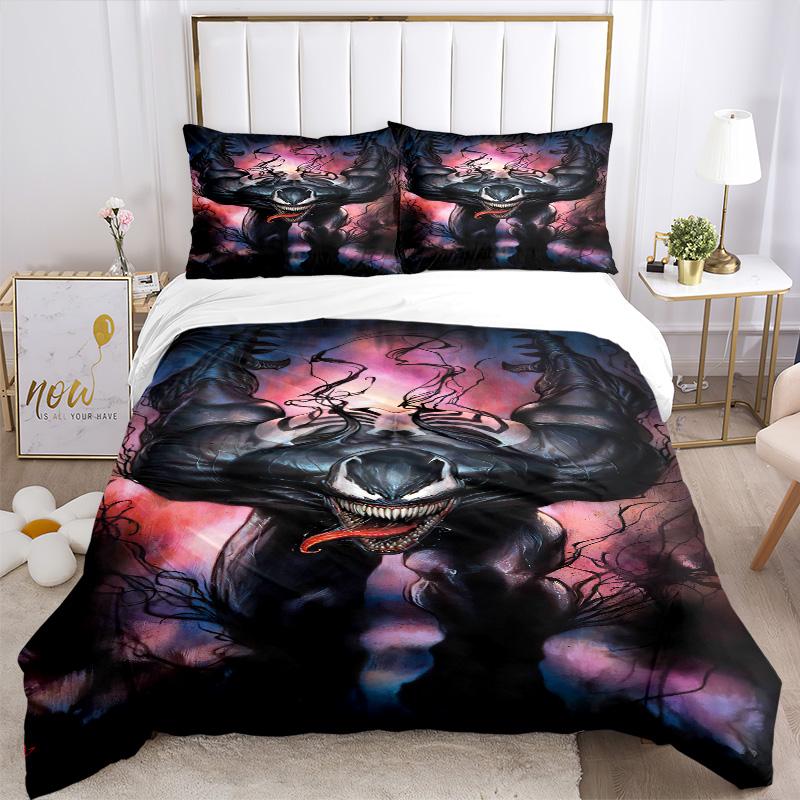 Venom Darkness Print 3Pcs Bedding Setduvet Cover With 2 Bedropillowcase Home Birthday Gift