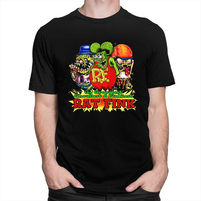 Мужская футболка на заказ с рисунком Rat Fink из аниме и мультфильмов Футболка Футболка Футболки Свободный крой Одежда