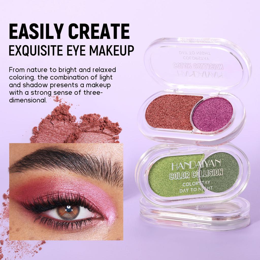 Two-color Powdered Eyeshadow Matte Brightening Water Light Pink Cream Cheek Thin Flashing Eyeshadow Waterproof Sexy Eye Makeup