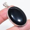 Natural Black Onyx Gemstone 925 Sterling Silver Jewelry Pendant 2.05" H4k09