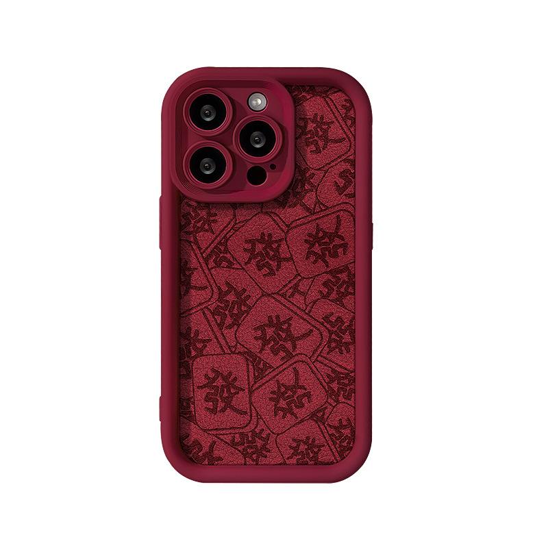 Шнурок для волос Маджонг Подходит для Apple 15PRO Чехол для мобильного телефона Iphone14 Силиконовый овечья кожа 13 Творческий Защита от падения 7/8