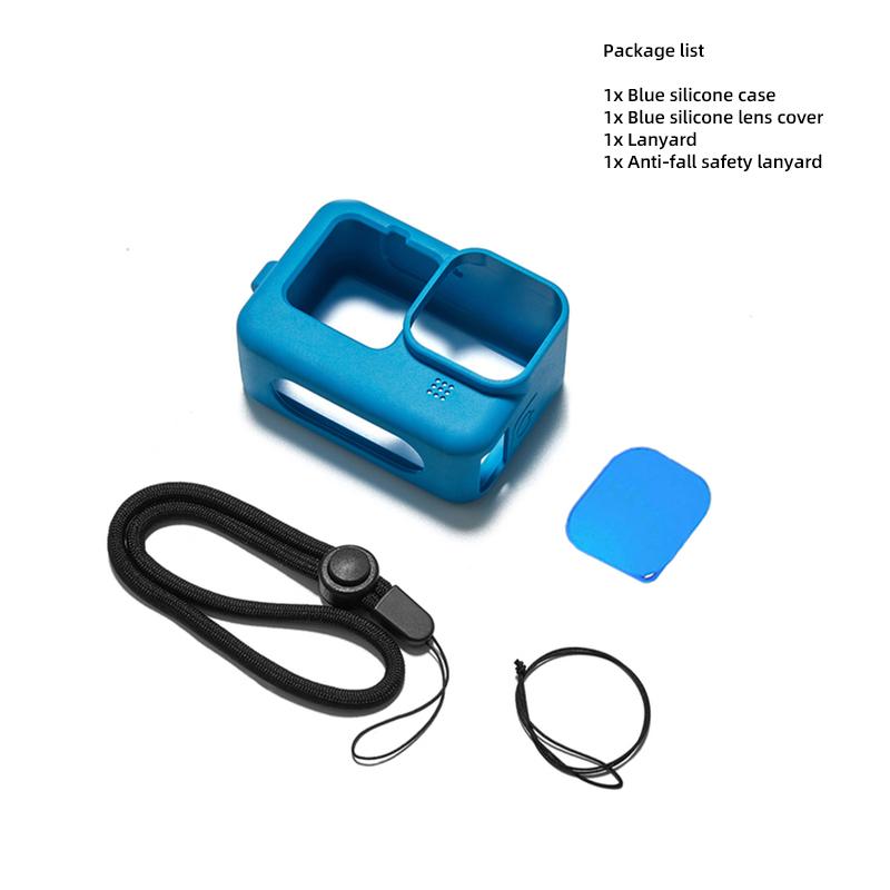 Черный силиконовый чехол-рукава, боковая крышка аккумулятора, защитные пленки, крышки объектива для GoPro Hero 12 11 10 9, аксессуары для экшн-камер