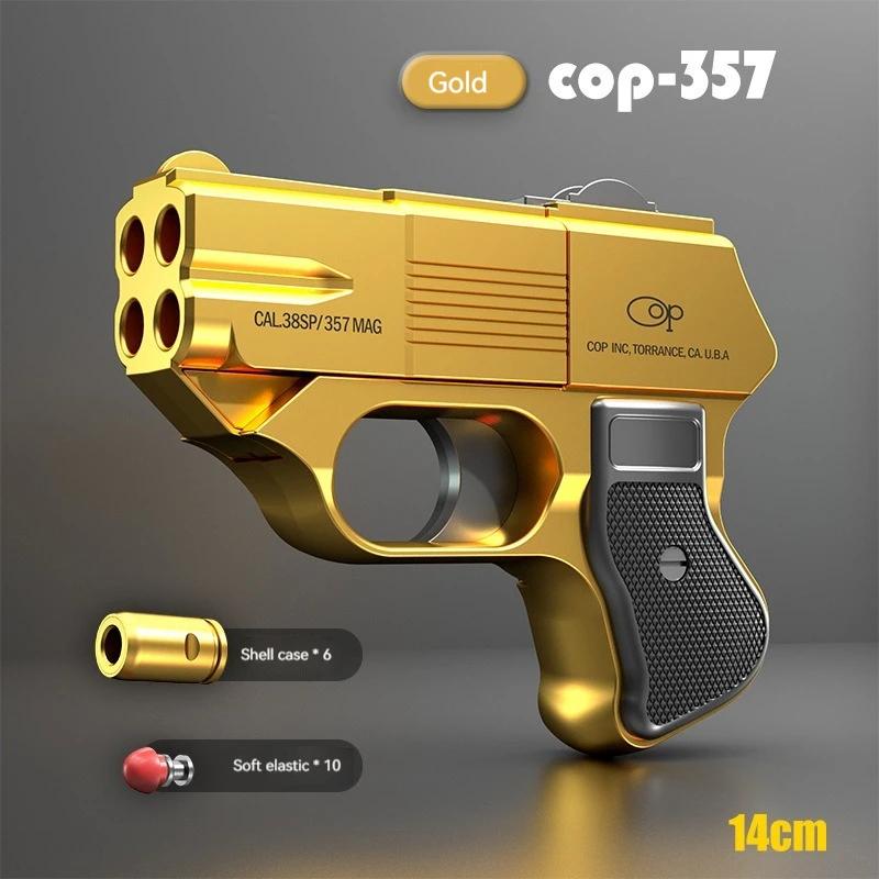 COP357 Carrot Toy Gun Shell Ejection Soft Bullets Launcher Mini Size Manual Firing Portable Pistol Model Children Adult Gift
