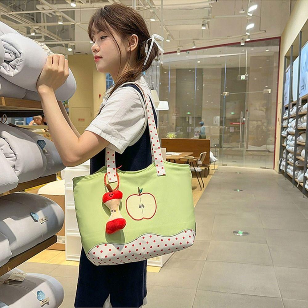 Message Bag Fruits Shoulder Bag Solid Color Nylon Tote Bag Fashion Funny Handbag  Travel