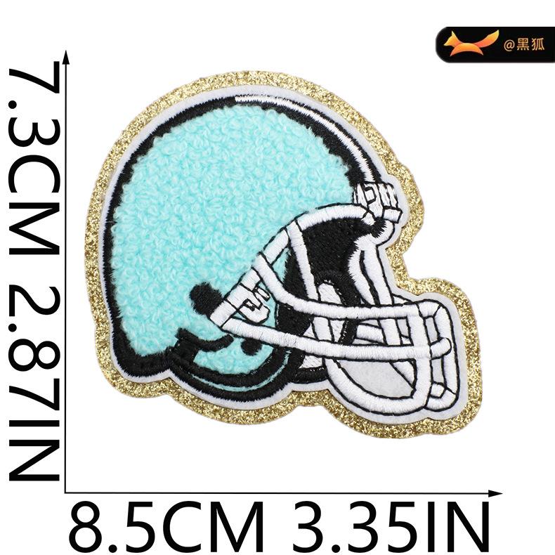 Black Fox Glitter Powder Football Chenier Embroidery Cloth Sticker Baseball Uniform Decoration Diy Patch