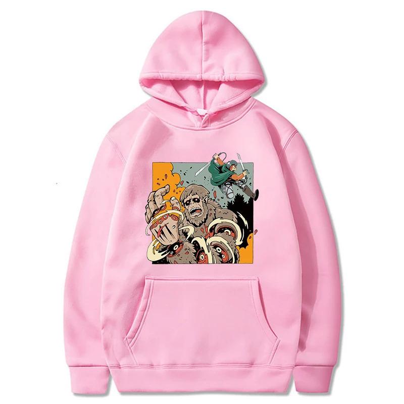 Атака титанов Разведкорпус Мужские толстовки Мальчики Харадзюку Девочки Хип-хоп Пуловер Фэнси Музыка Повседневная Свободная Толстовка