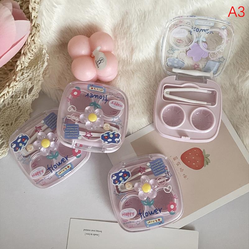 Cute Portable Contact Lens Box For Girls Minimalist Mini Contact Lens Storage Container Contact Lens Case Travel Kit