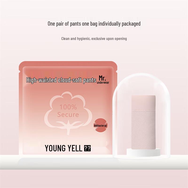 YOUNGYELL Women's High Waist 95% Cotton Seamless Antibacterial Briefs 3-Pack