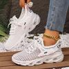 Shoes Women's 2025 Summer New Casual Sports Shoes Fly-woven Mesh Breathable Lightweight Soft Sole Versatile Lace-up Single Shoes