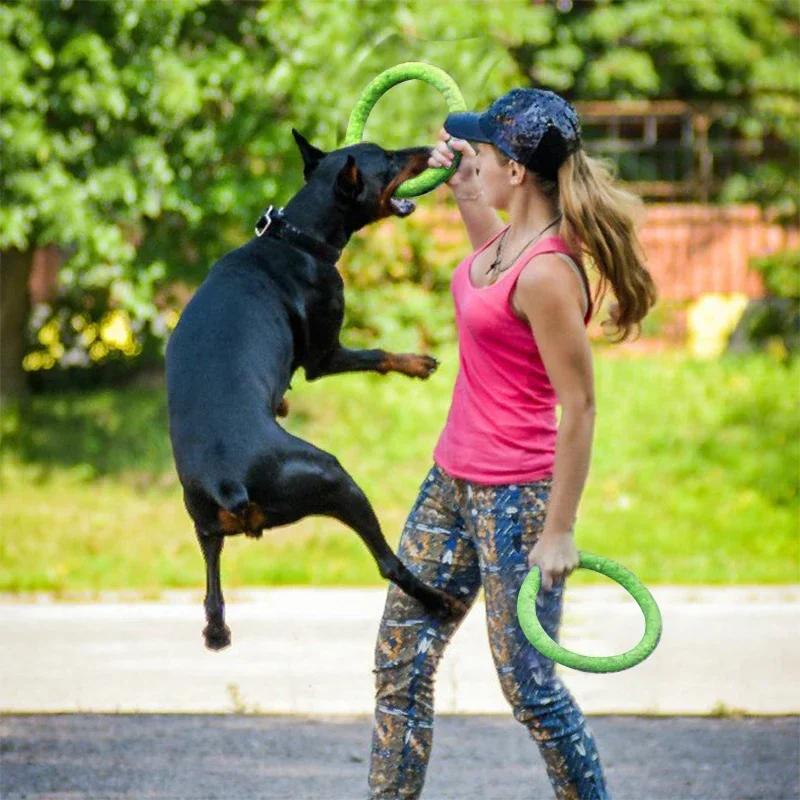 Dog Toys Pet Flying Discs EVA Dog Training Ring Puller Resistant Chewing Toys For Dogs Floating Puppy Bite Ring Toy Interactive