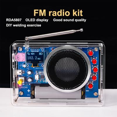 Набор для сборки FM-радио своими руками, OLED-дисплей, набор для сборки радиоприемника 87-108 МГц, перезаряжаемое FM-радио, электронный проект, набор для пайки
