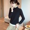 Новый весенний и осенний наряд Fake Two Футболки с длинными рукавами, женские базовые рубашки, многослойные и прошитые, контрастное нижнее белье с высоким воротом