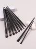 10PCS Professional Eye Makeup Brush Set - Angled Eyebrow Brush, Eyeshadow Brush, Eyeliner Brush for Precise Eye Appearance