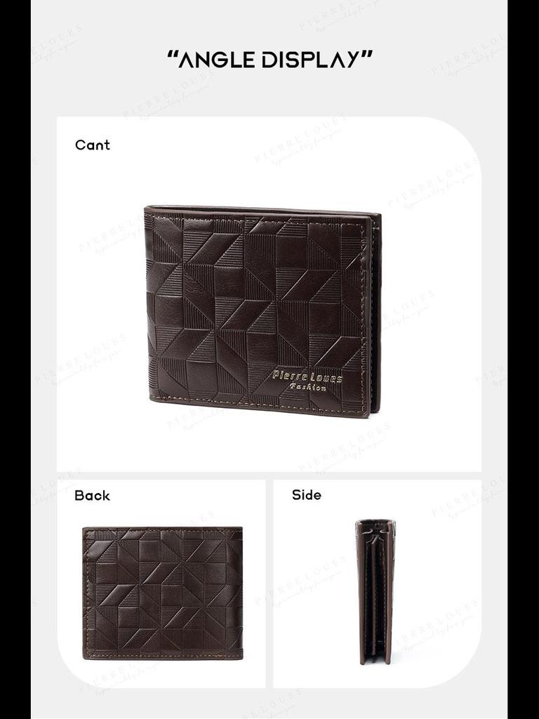 Мужской короткий мягкий кошелек тройного сложения с отделениями для нескольких карт - модный и повседневный