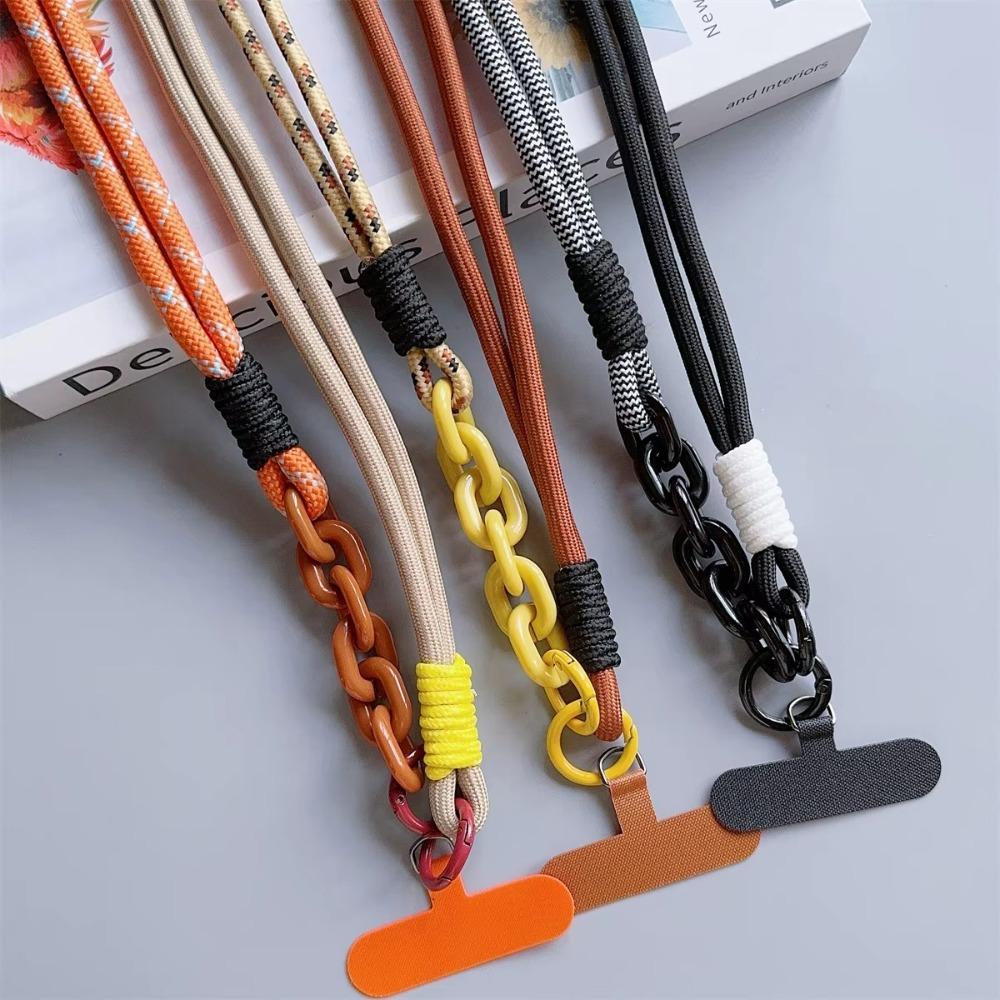Simple Handwoven Mobile Phone Lanyard Universal Case Crossbody Shoulder Card Neck Cord Clip Hang Anti-lost Wrist Strap
