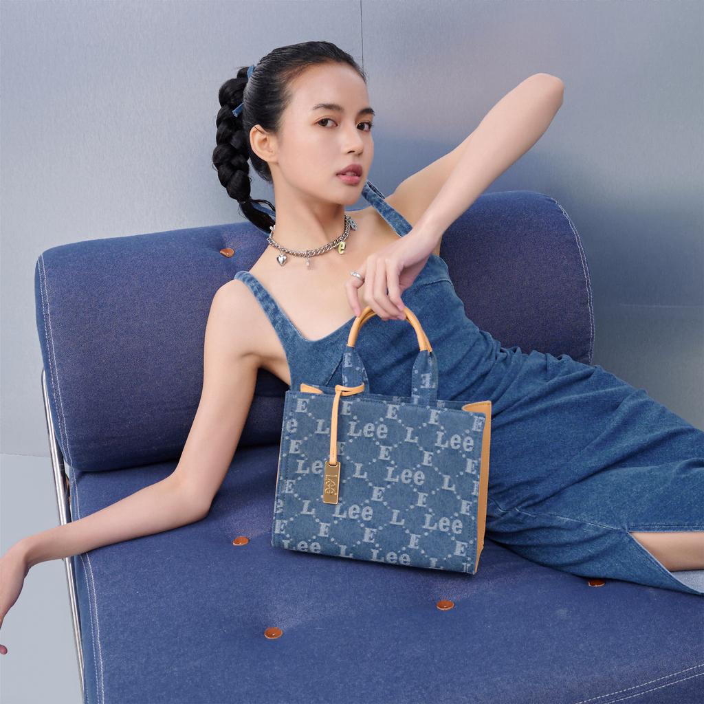 New Lee Fabric Tote Bag, Crossbody Bag, Shoulder Bag, Handbag Small Women's Denim Blue LE240004M-503