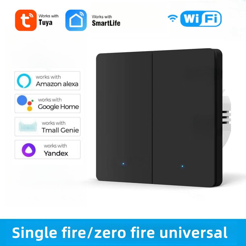 Умный настенный WiFi-выключатель с голосовым управлением и светодиодными индикаторами, совместимый с Alexa и Google Home
