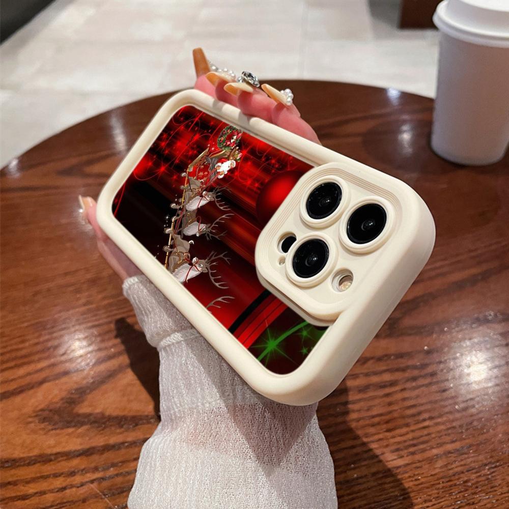 N105 рождественские и новогодние арт-мягкие чехлы для телефонов Angel Eyes для iPhone 16 15 14 13 11 Pro Max 8 7 6s Plus 12 mini XR XS Max SE противоударный чехол