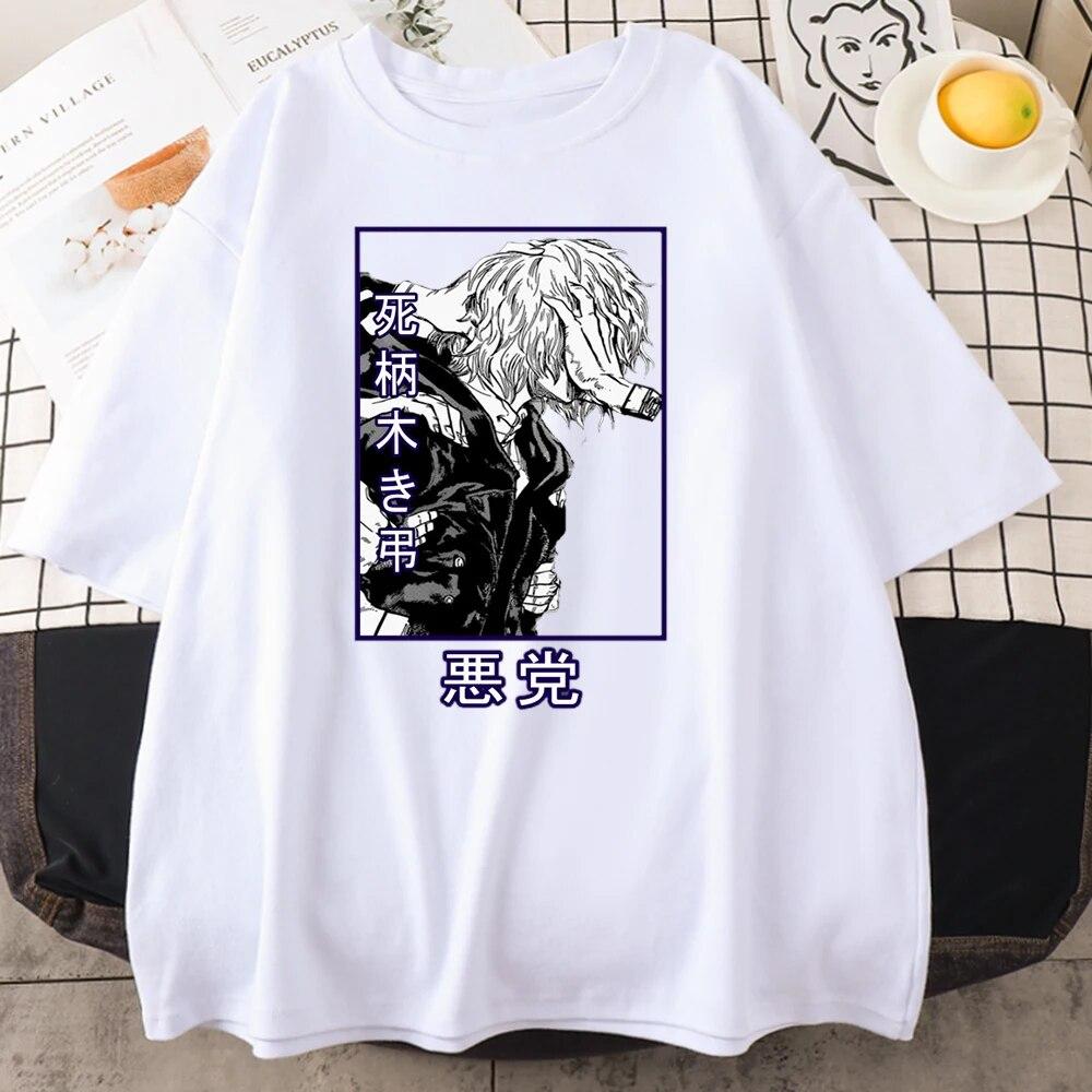 Футболка с принтом My Hero Academy Shigaraki Tomura, модные футболки унисекс с круглым вырезом, летние хлопковые топы, уличные хлопковые свободные футболки