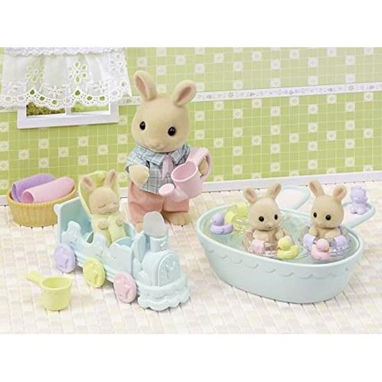 Куклы Sylvanian Families Набор мебели Тройняшки Молочных Кроликов Любимая Ванна DF-22 ST Mark Сертифицировано 3+ Игрушка Кукольный Домик EPOCH
