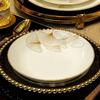 Jingdezhen European Gold-Rimmed 60-Piece Square Bone China Dinner Set