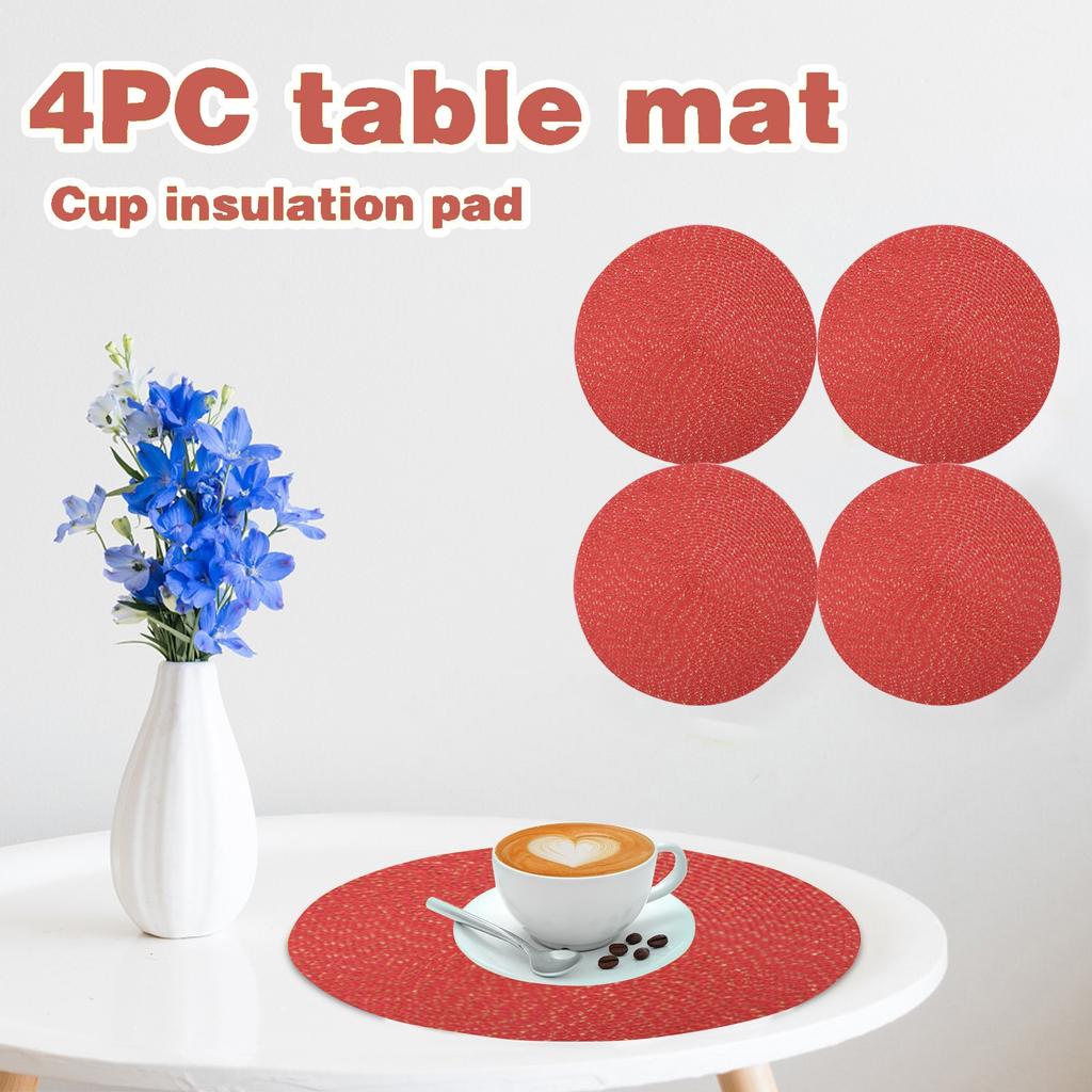 Подставка для столовых приборов 38 см, нескользящий изолированный коврик, круглая тканая подставка для столовых приборов, 4 шт.
