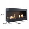 Bioethanol Fireplace 900 TÜV Left-sided with Stones Set