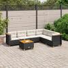 VidaXL Garden Lounge Set 7 Pcs with Cushions Black Wicker 3261863