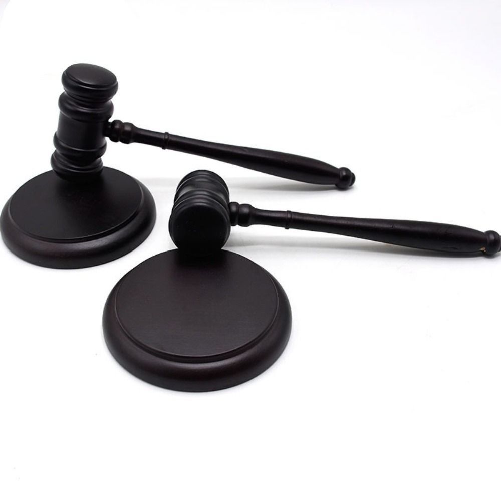 Durable Base Costume Sound Block Wood Gavel Lawyer Mallet Toy Simple Design Judge Hammer Court