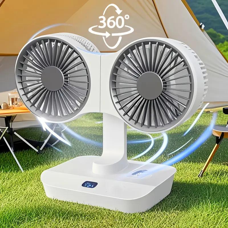 Новый многофункциональный двусторонний качающийся вентилятор, 4 скорости, регулируемый, цифровой дисплей высокой четкости, ночные огни, портативный вентилятор