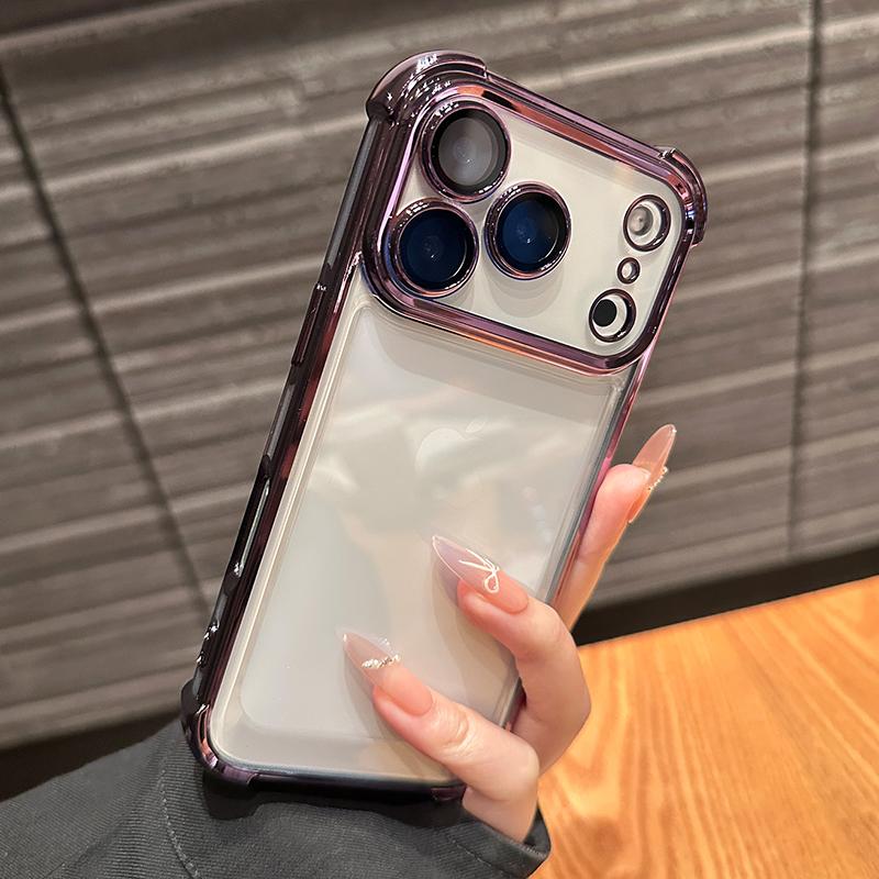 Роскошный прозрачный противоударный чехол с покрытием для iPhone 17 Air 17 Pro 16 15 14 13 12 11 17Pro Max Plus, противоударный бампер