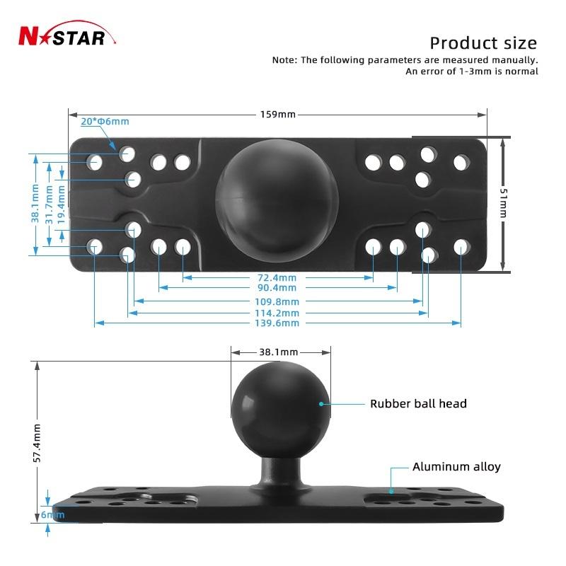 Marine Fish Finder Mount 1.5'' Ball Head Drill Down Mounting Base GPS Mount Ram Mount Electronic Fish Finder Holder for Boat