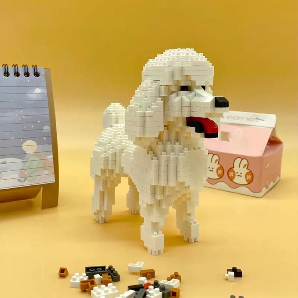 Милый мини-хаски с голубыми глазами, микро-мини строительные блоки для самостоятельной сборки - несколько стилей хаски, пуделя, бультерьера для праздничных подарков