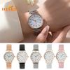 Candy Color Women's Quartz Watch: Number Print, Round Dial, Color Matching, Adjustable Stainless, High Accuracy - Decorative Lady Wristwatch