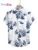Гавайская рубашка с бамбуковым узором, мужская повседневная рубашка с короткими рукавами и принтом по всей длине для летнего пляжного курорта