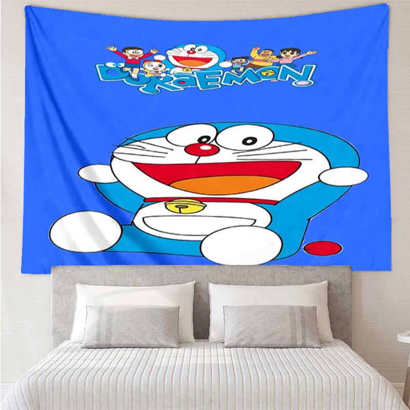 Doraemon Tapestry for Bedroom Aesthetic Classroom Tapestries Wall Hanging for Living Room Dorm Office,Ideal Creative Gift