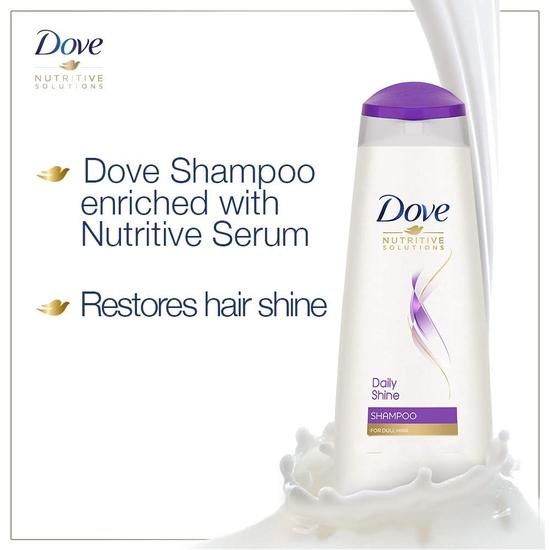 DOVE Daily Shine Shampoo - For Dull And Frizzy Hair, Makes Hair Soft, Shiny And Smooth, 180 Ml