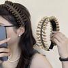 Широкая плиссированная повязка на голову со стразами для женщин, повязки для волос, обруч для волос, повязки на голову, аксессуары для волос для девочек, элегантное шикарное украшение для волос