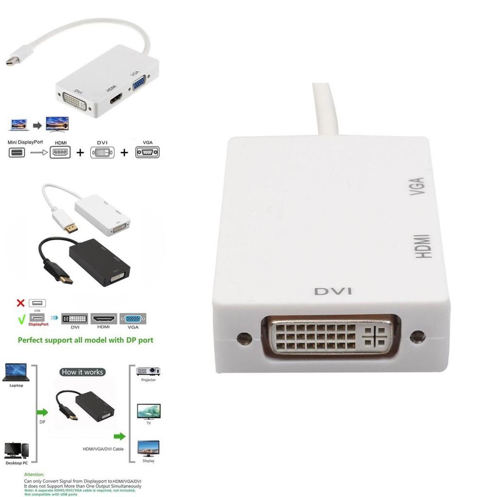 Мини DisplayPort к HDMI DVI VGA 3-в-1 адаптер с чипсетом для Macbook Pro Air для настройки нескольких мониторов