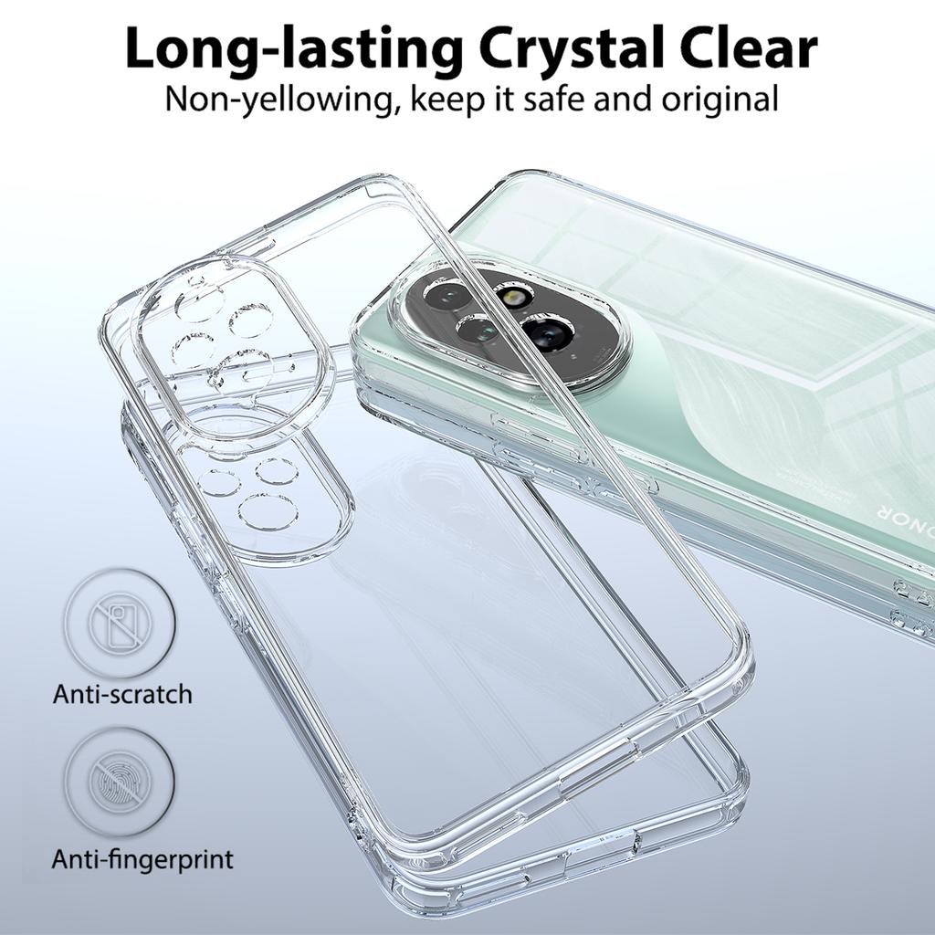 For Honor 200 5G Clear Phone Case TPU+Acrylic Shockproof Phone Back Cover