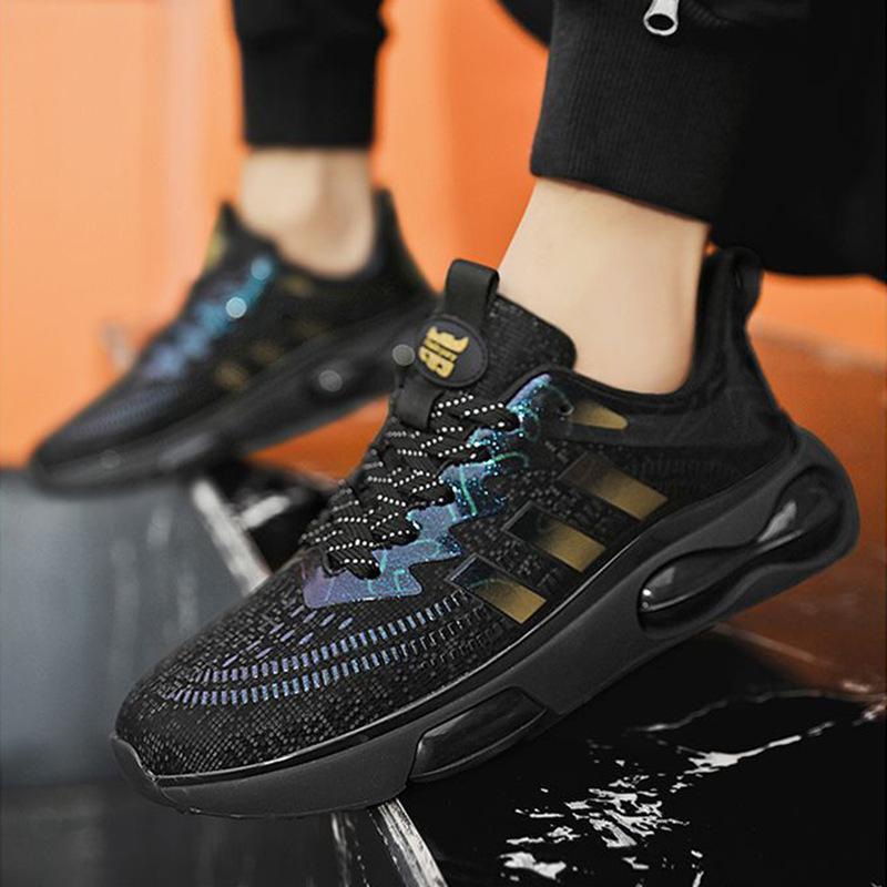 2025 new sports shoes men's spring and autumn breathable thick-soled mesh running dad shoes Korean version of trendy travel shoes